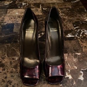 Stuart Weitzman  peep toe tortoise shell heels .